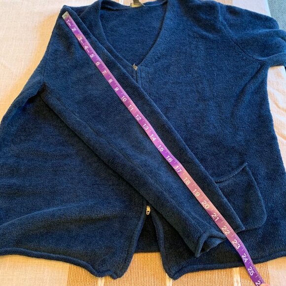 J. Jill Blue Double-Zipper Cozy Cardigan with Pocket - Womens Size L - Picture 9 of 9